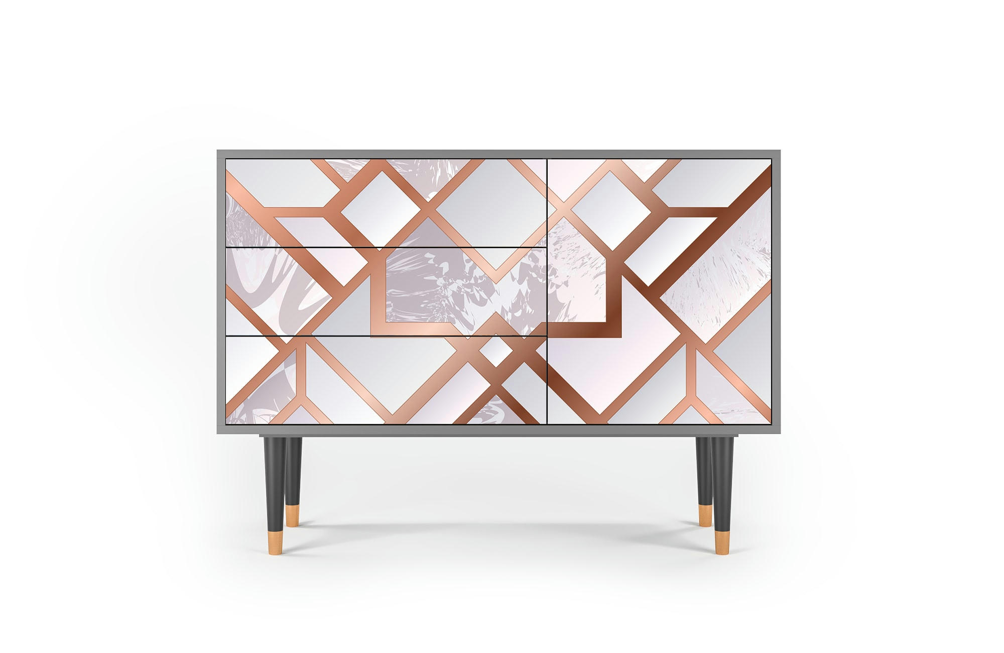 PASTEL FAIRYTALE - Buffet  rose clair 3 tiroirs et 1 porte L 115 cm