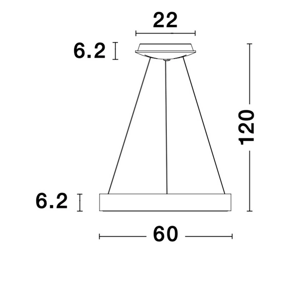 Pendelleuchte »Rando Thin«, LED, 50 W, Höhe: 120 cm, schwarz
