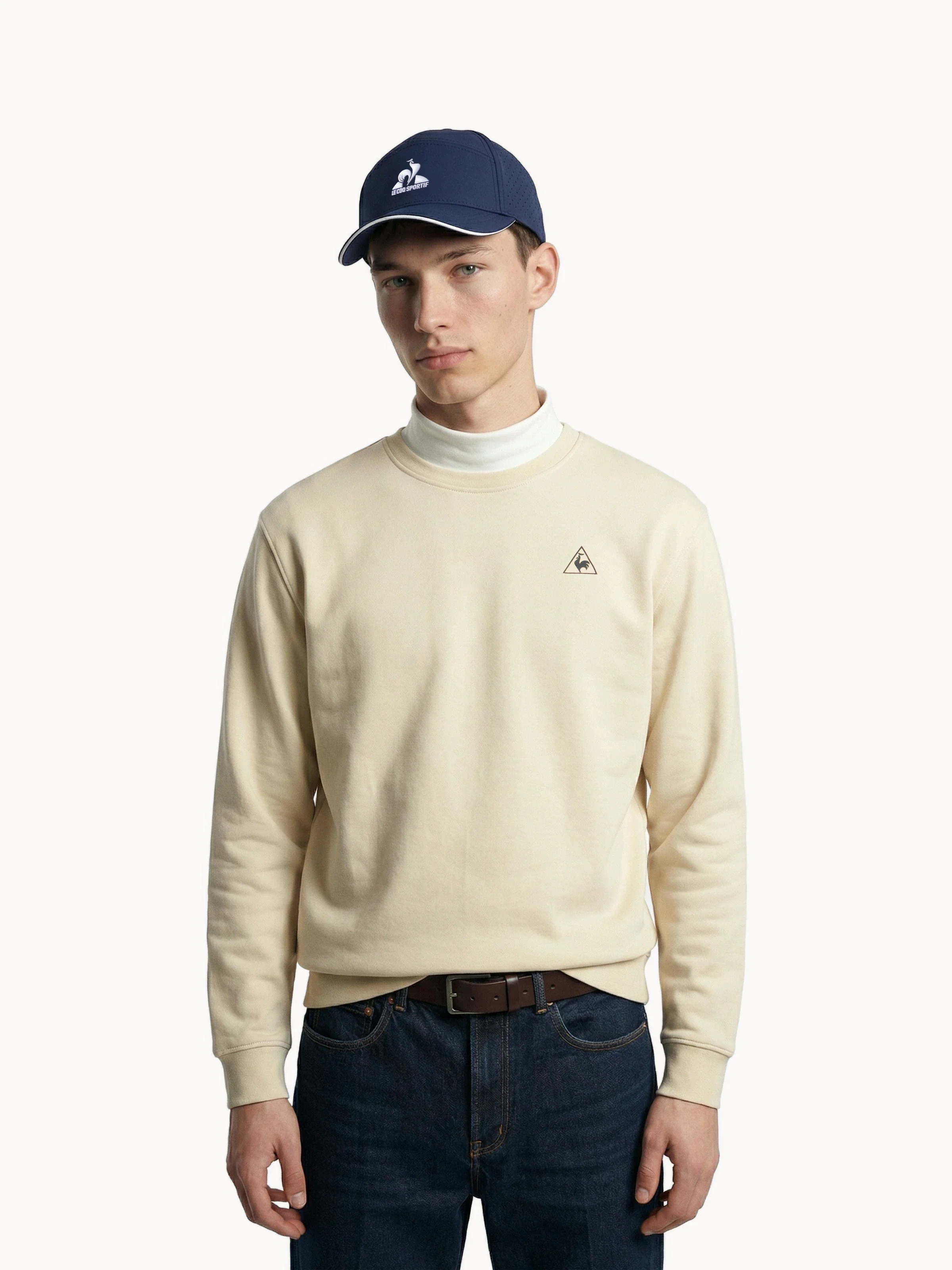 Sweat col rond relax double face et logo triangle