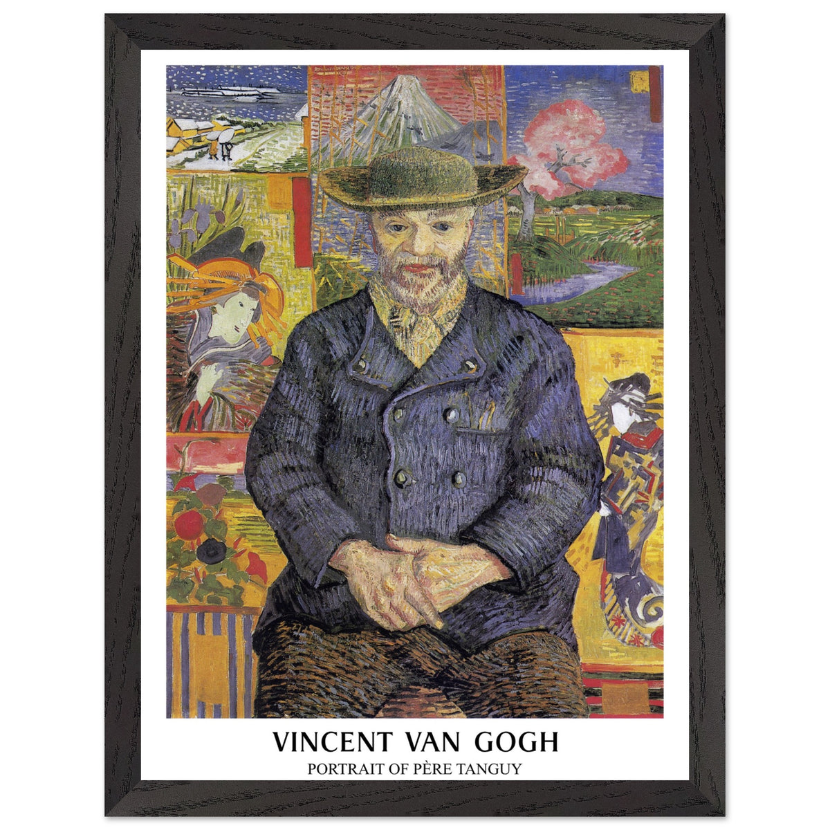 Artfulprints Poster met Lijst Vincent van Gogh - Portrait of Père Tanguy  - 30x40 cm - Meerkleurig