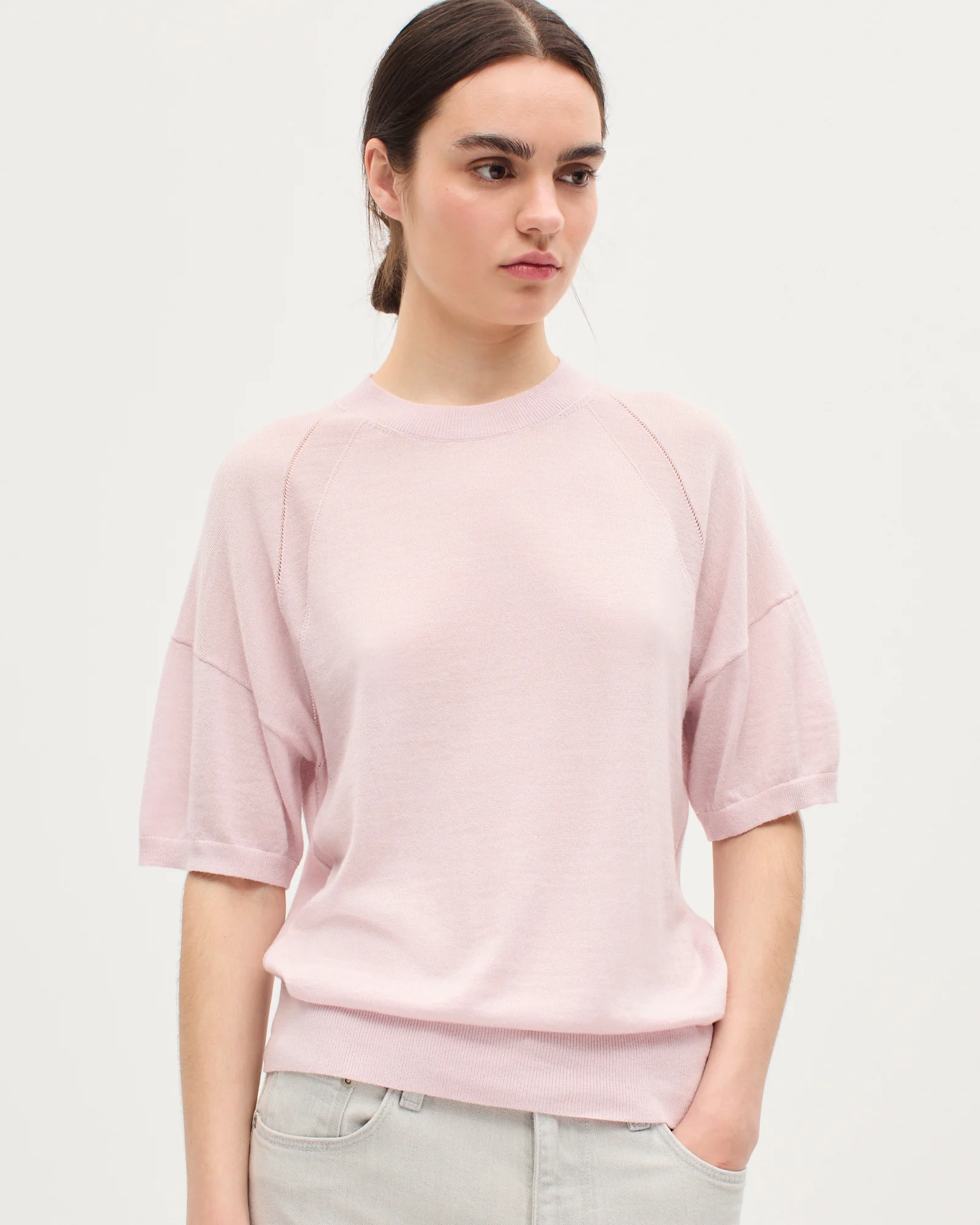 Pull en laine mérinos et soie