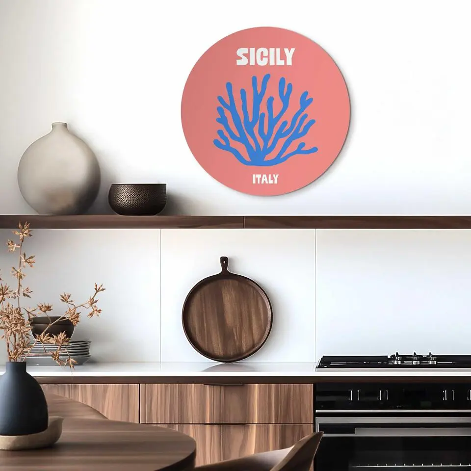 Glasschilderij Sicili? - &Oslash; 50 - Roze