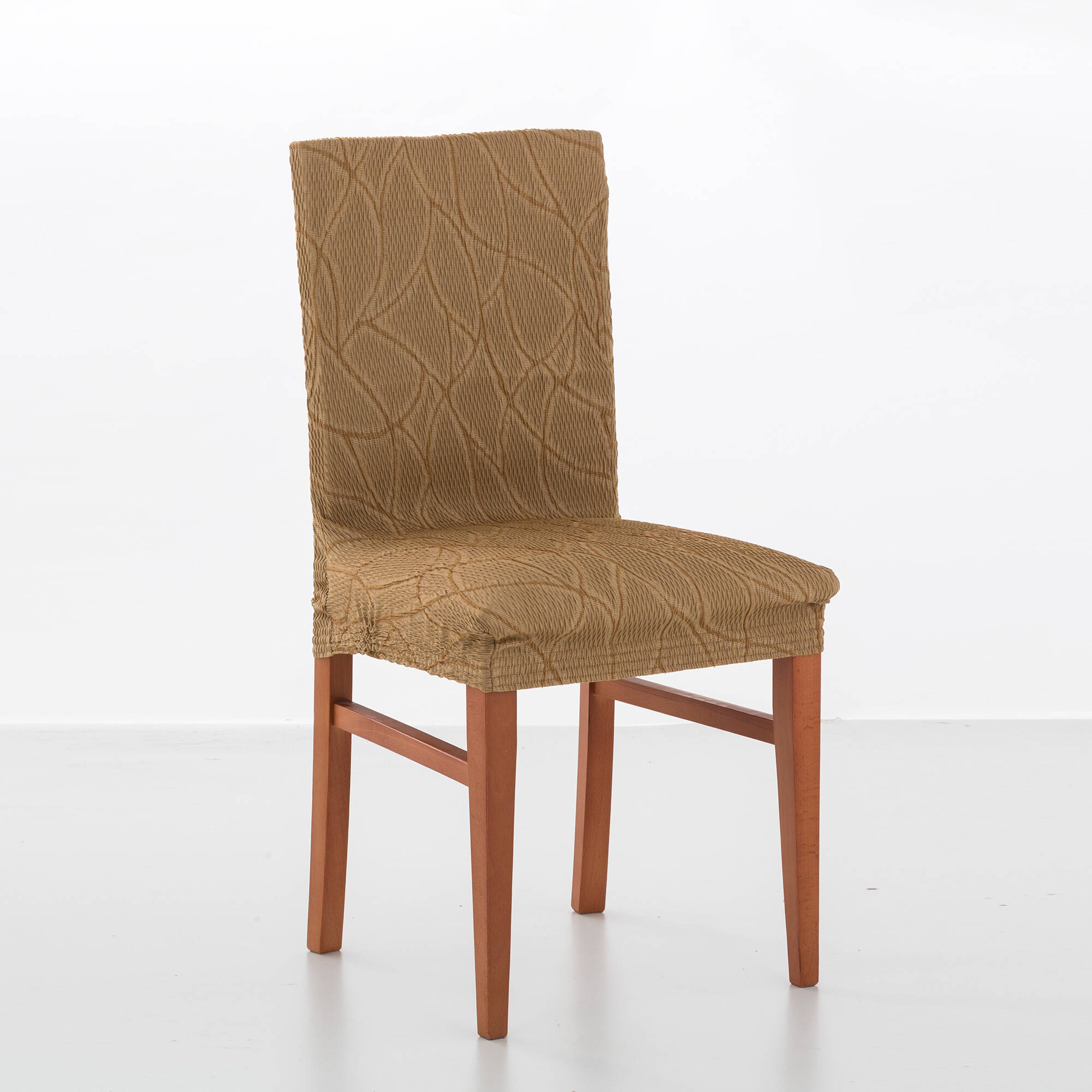 Housse intégrale extensible motif jacquard "serpentins" spéciale chaise