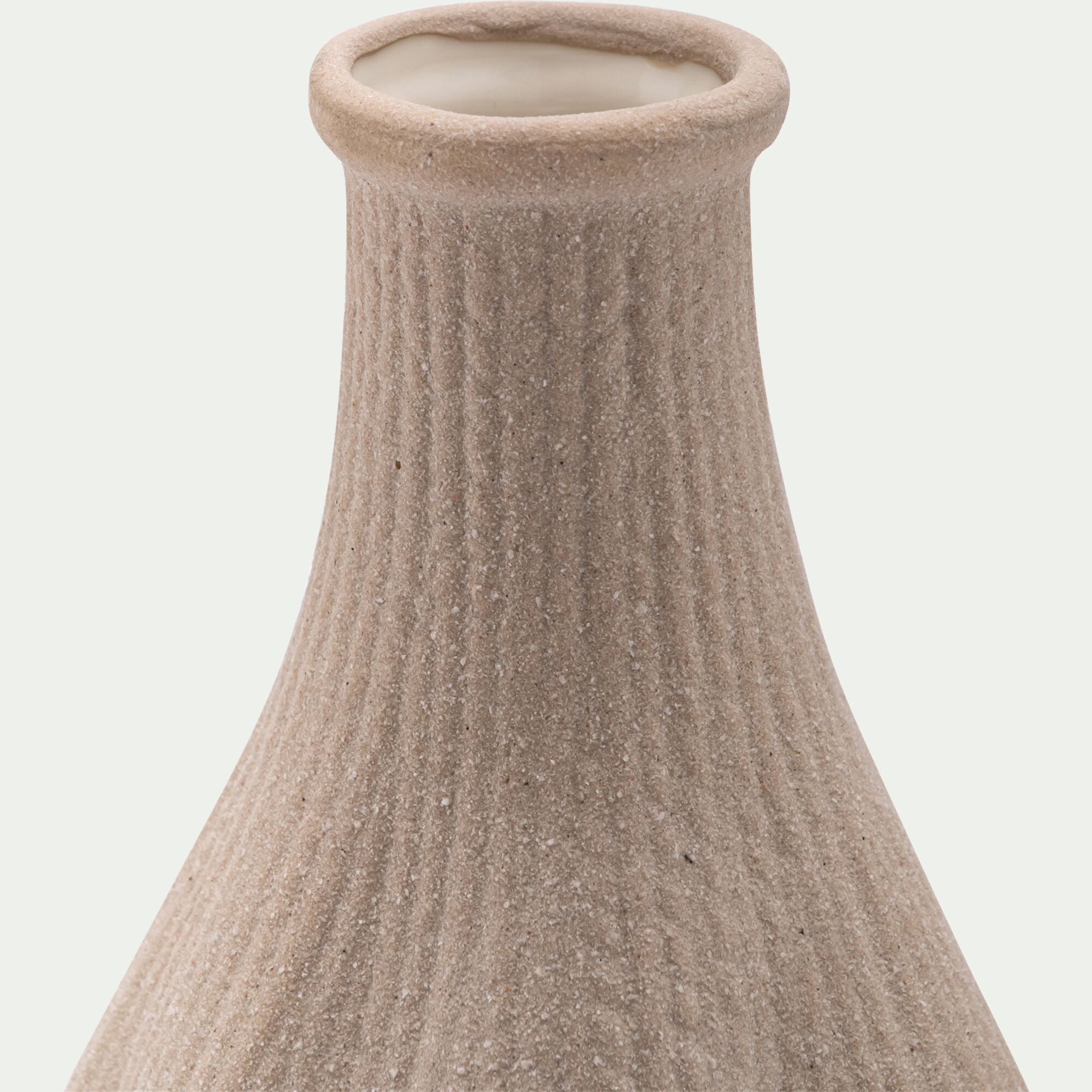 RILIO - Vase bouteille en grès H28cm - beige