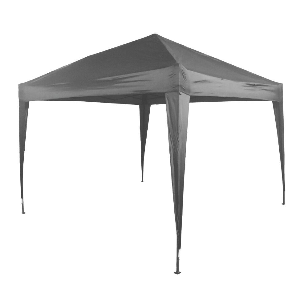 Tonnelle carrée Easy ouverture télescopique grise UPF50  290x290xH166-265cm