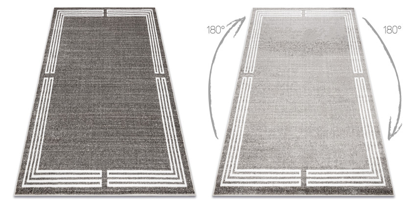 Dywan MATEO 8034/944 Nowoczesny ramka - strukturalny szary / 80x150 cm
