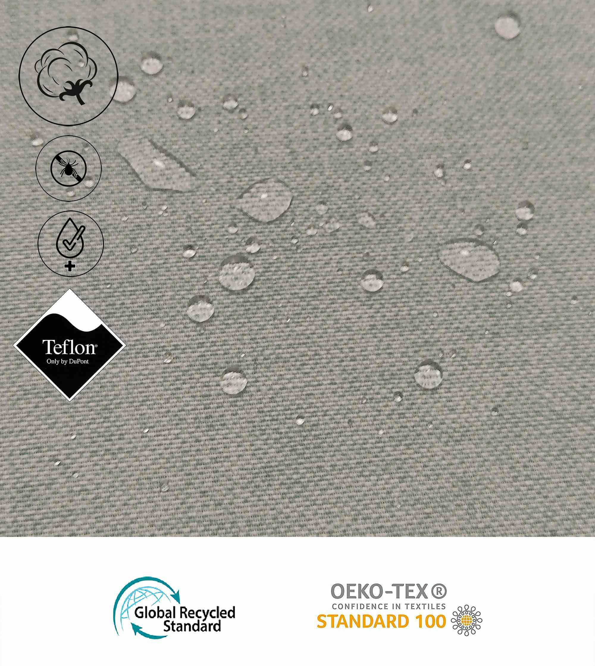 CHESS AGUA - Nappe imprimée bleu avec traitement anti-taches en coton 140x300 cm