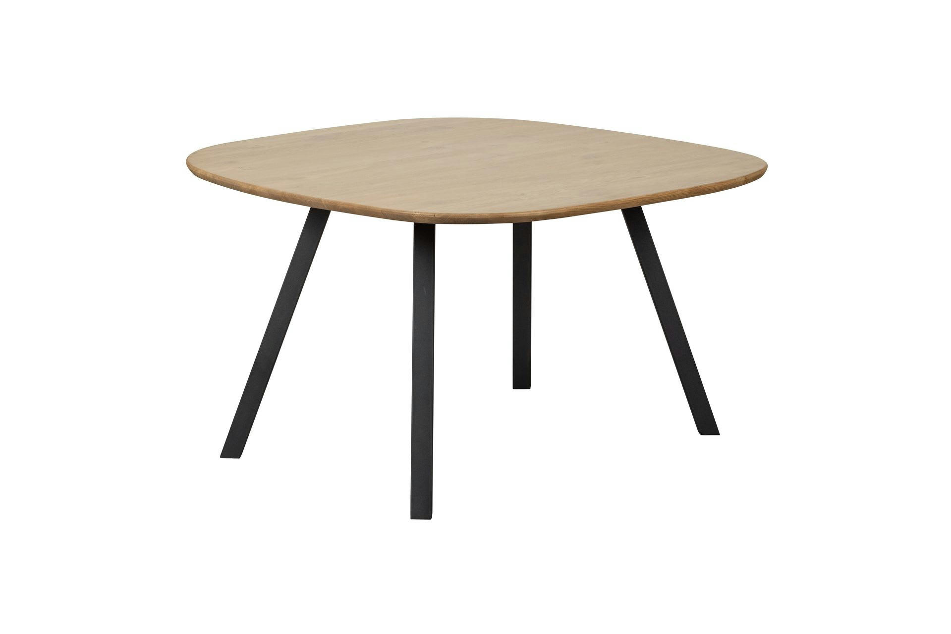 TABLO - Table 130x130 en chêne massif beige avec pieds carré
