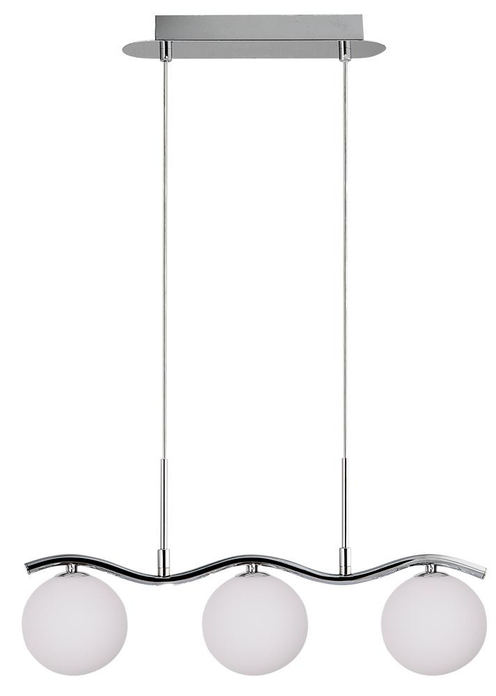 Lampa wisząca chromowana-biała RAMON 3xG9x40W wym: 114x53x12 cm Candellux