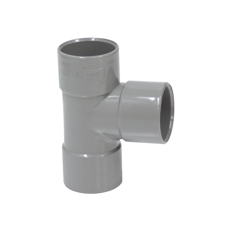 Té en PVC pour sanitaire F/F 87° gris Ø 50 mm