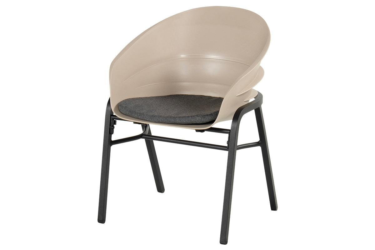 Hartman Tuinstoel Tubb - Taupe - Zithoogte 46cm - Set Van 2