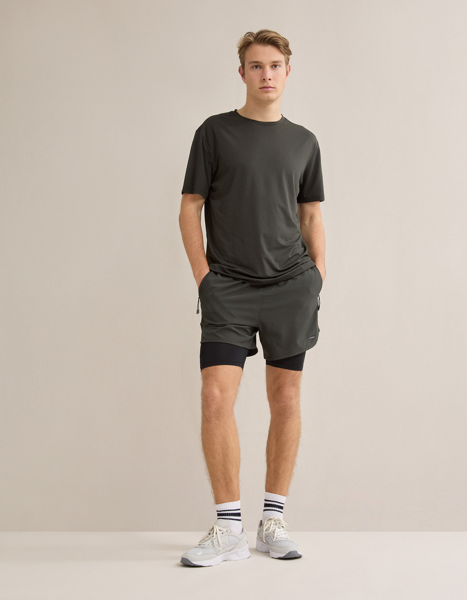 Calções de Desporto, Homem, Verde Escuro