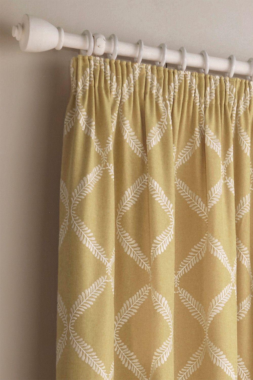 Paoletti Olivia Embroidered Geometric Pencil Pleat Curtains