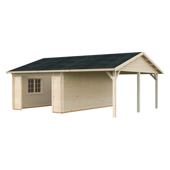 Garage »Roger«, Aufstellmaße BxTxH: 706 x 619 x 316 cm, Blockbohlensystem, Holz
