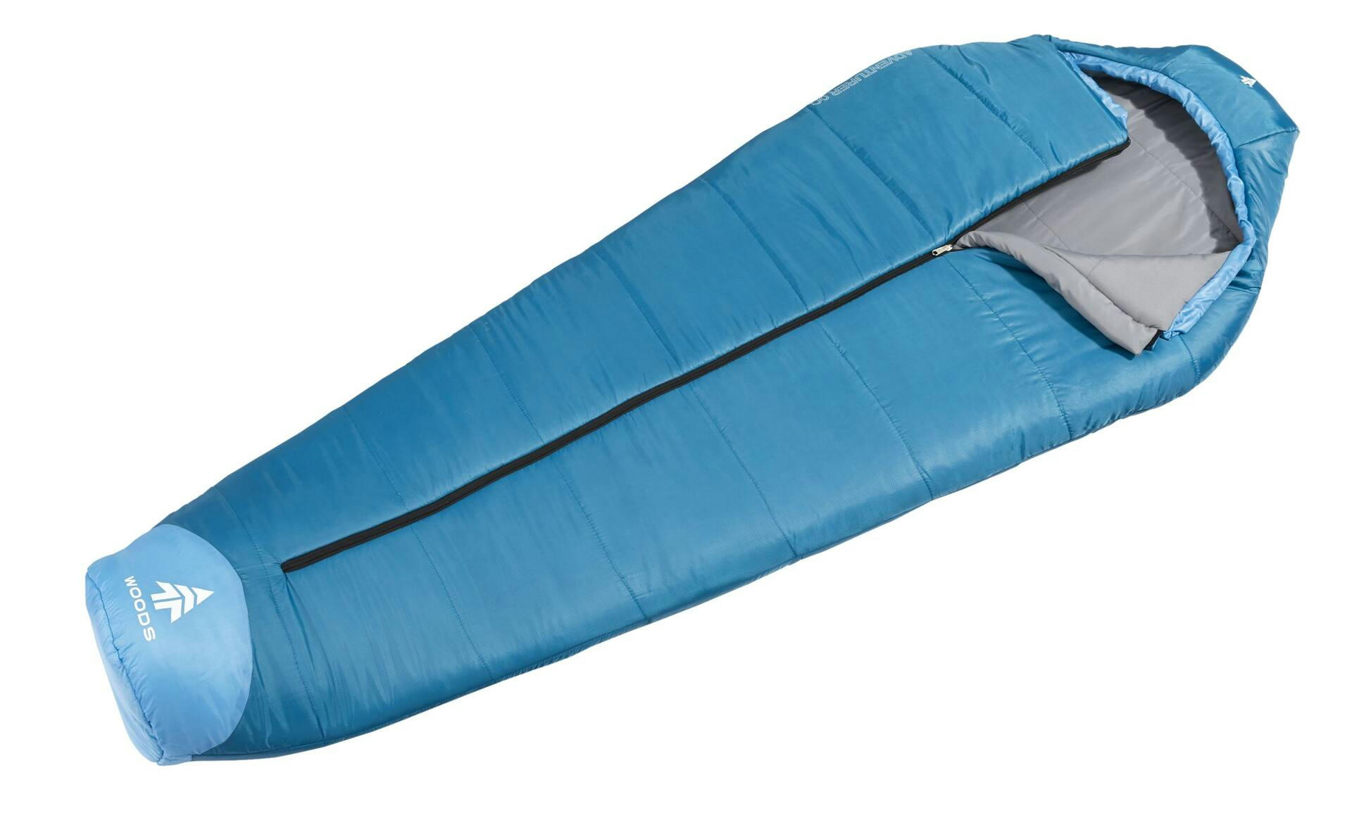 Woods Adventurer Insulated Cool Weather Barrel  Sleeping Bag w/ Pillow & Compression Sack, 0°C