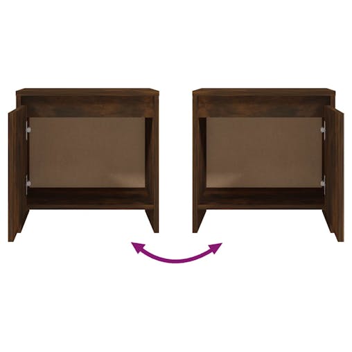 NNEVL Bedside Cabinet Smoked Oak 45x34x44.5 cm Chipboard