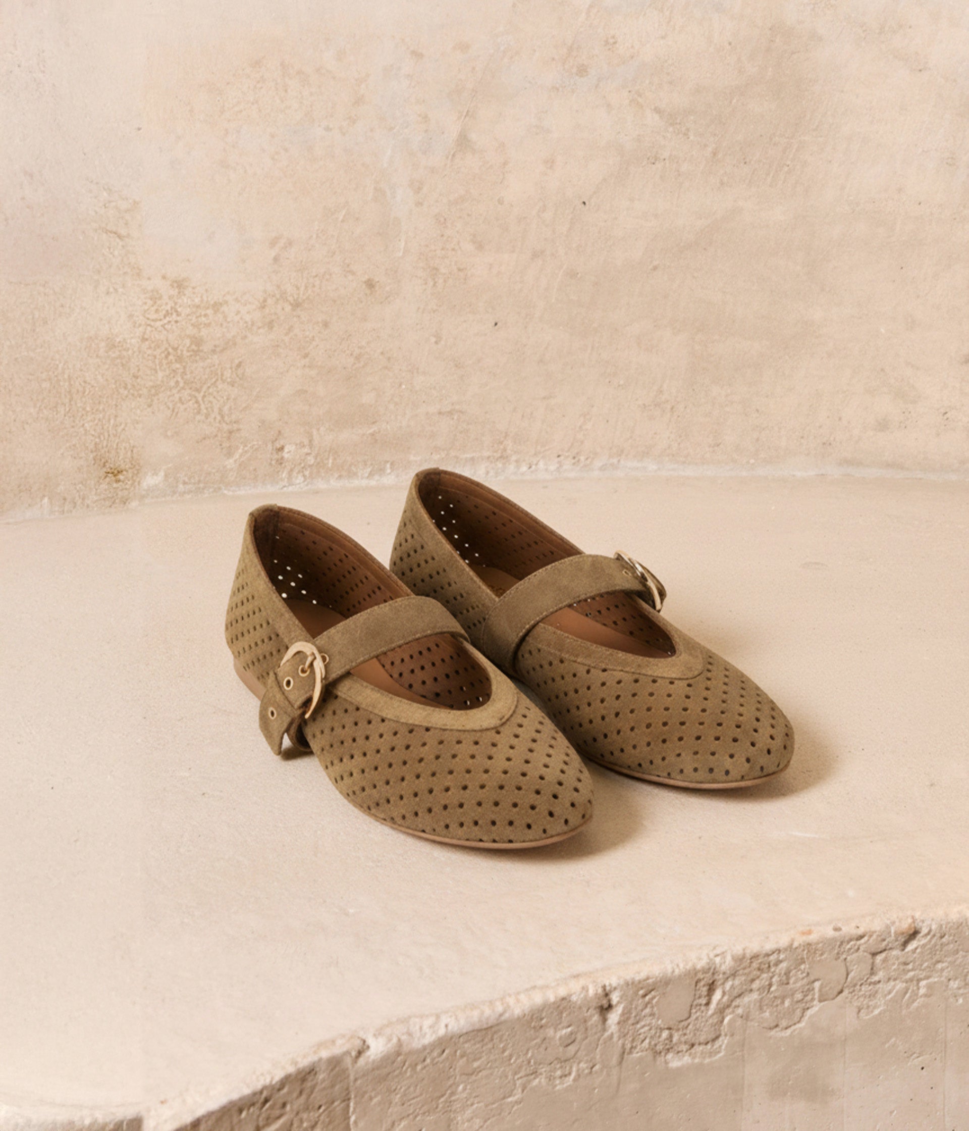 Ballerines velours olive Triomphe