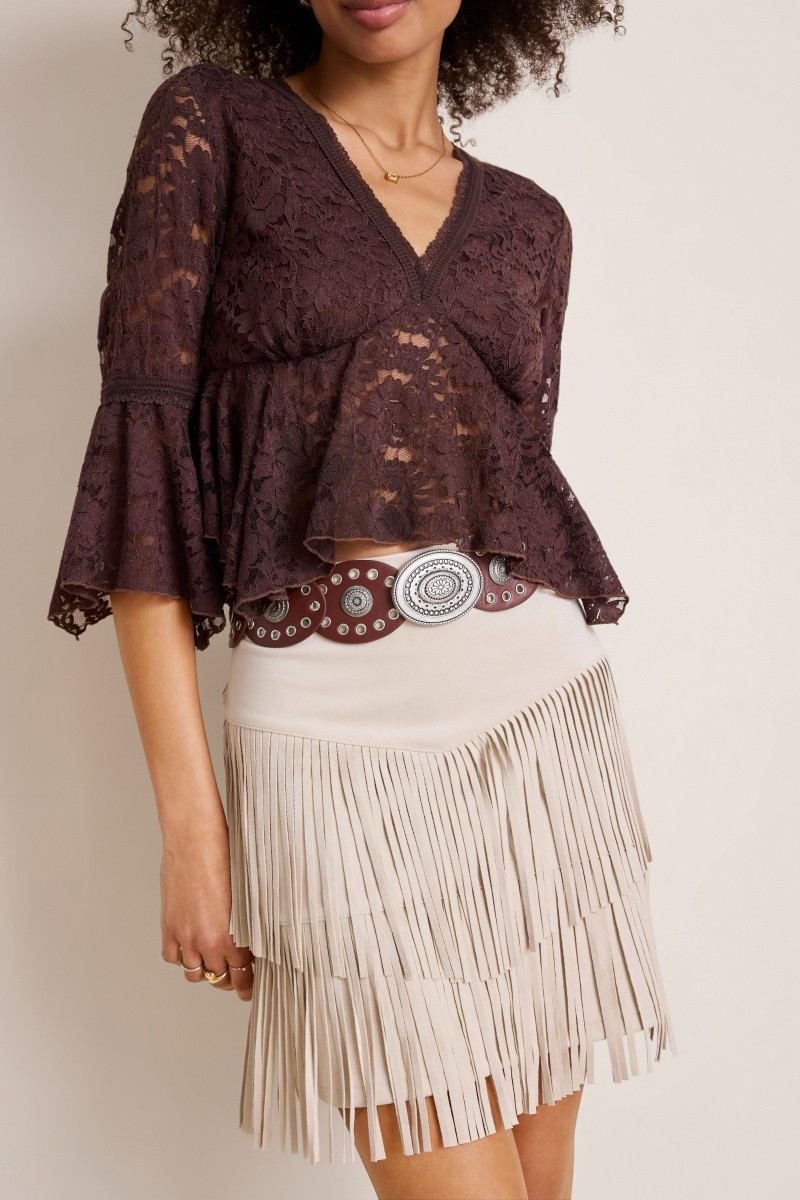 Gina Fringe Mini Skirt