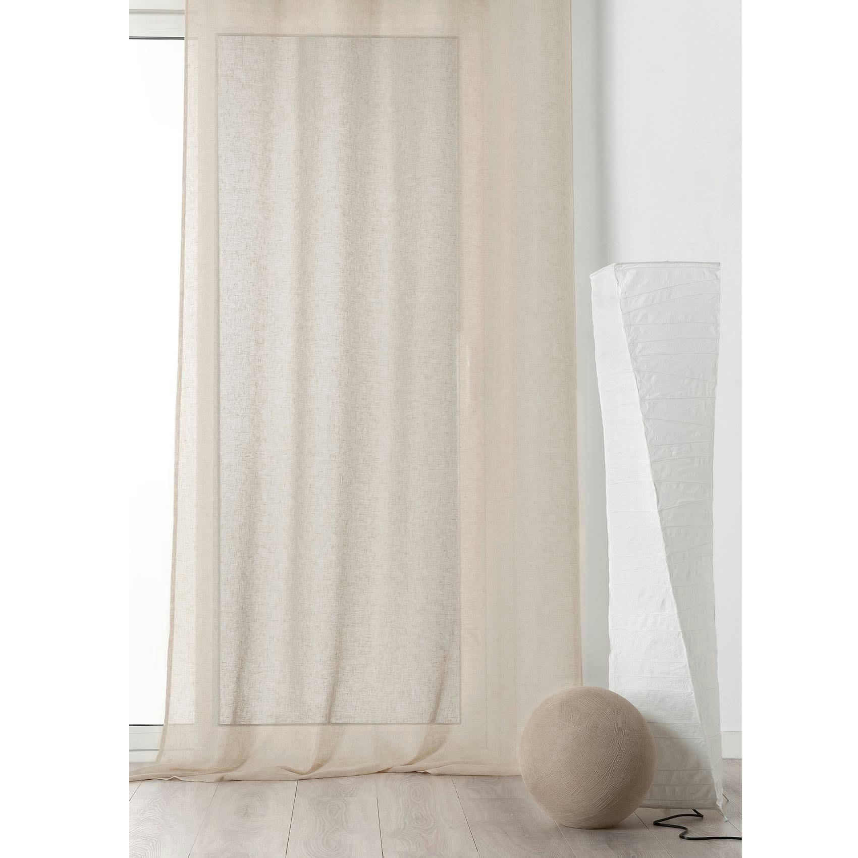 - Voilage tamisant en poly/lin poly / lin ecru 145x240 cm