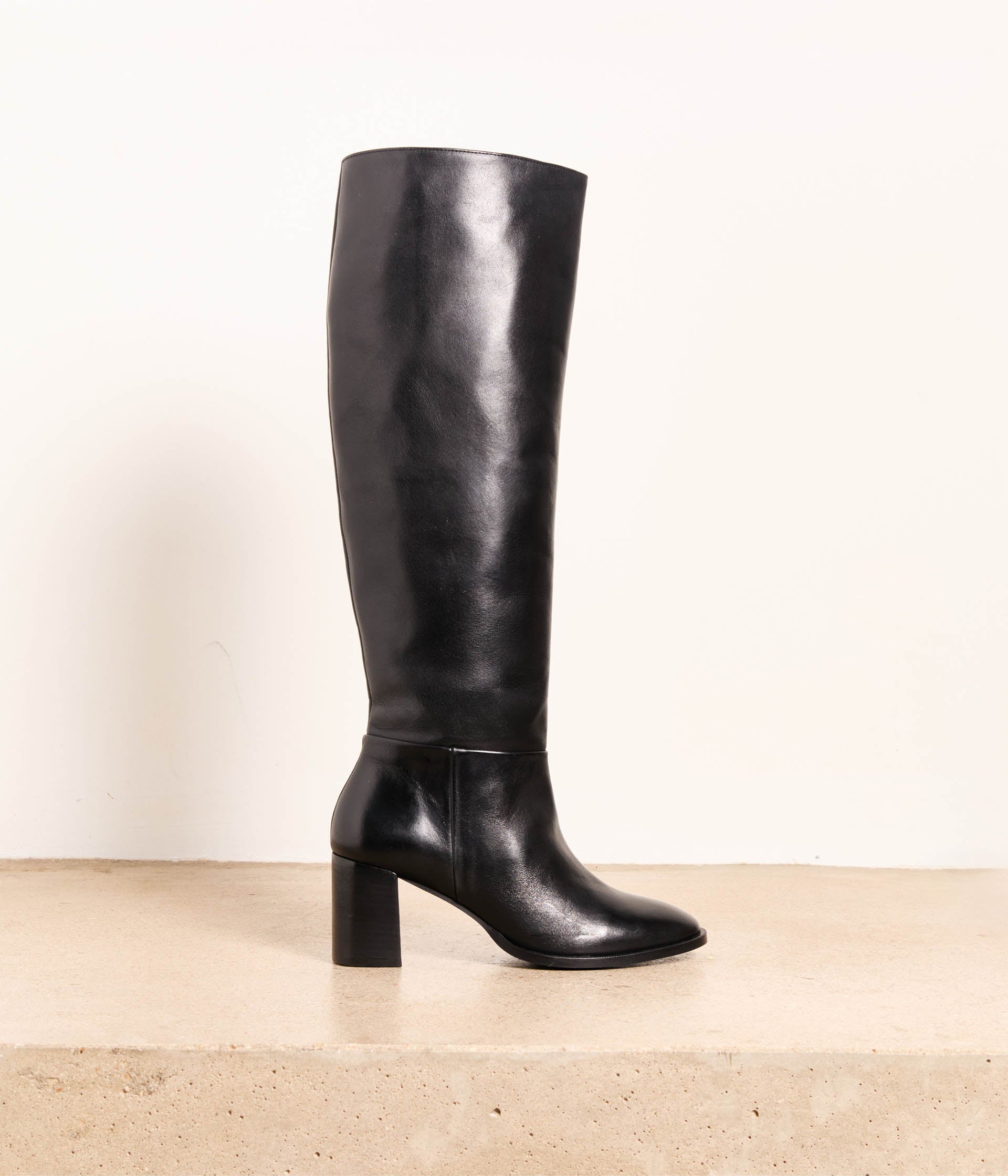 Cuissardes cuir noir Edwina