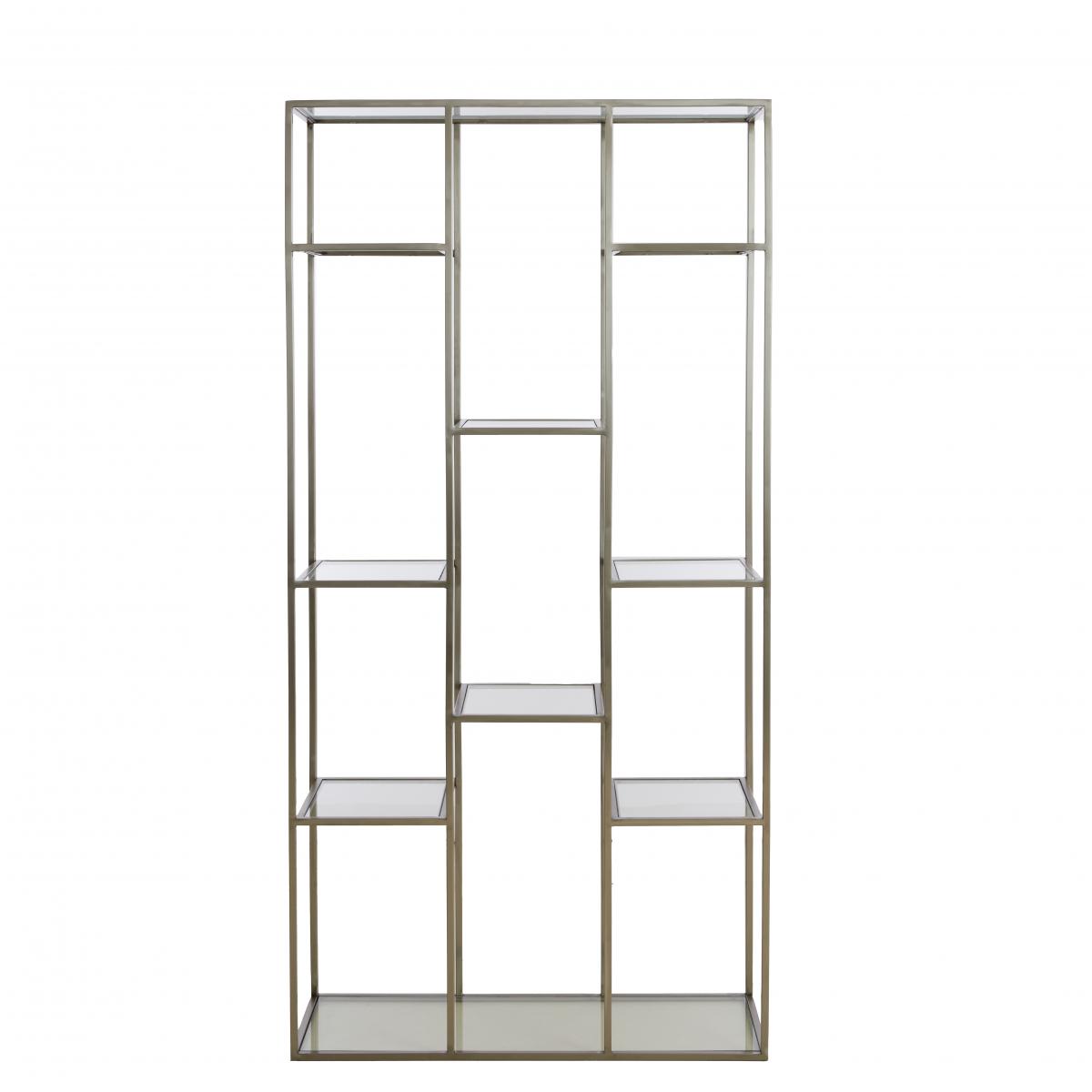 Light & Living - Piuar stellingkas 100x36x200 cm - glas helder nikkel