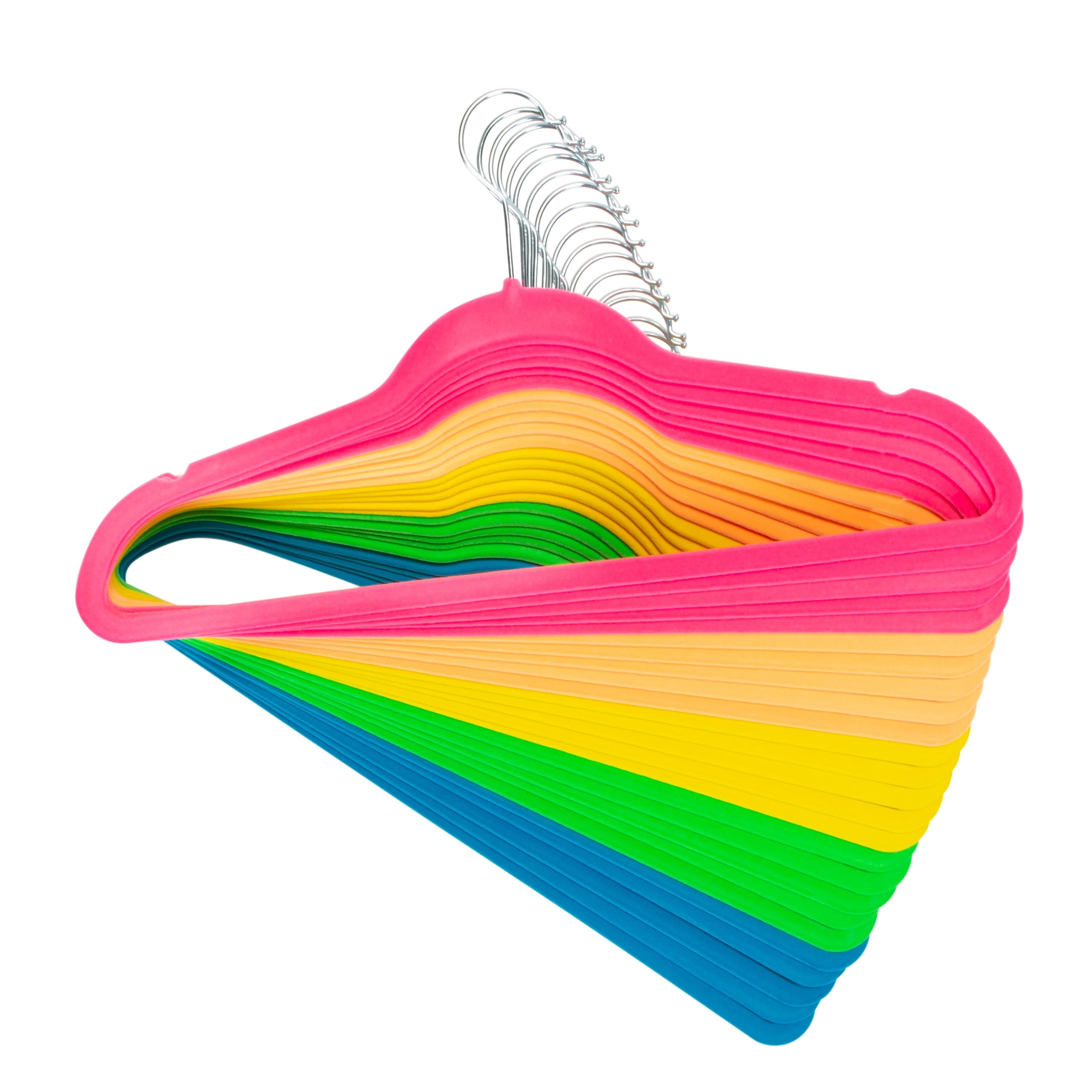 Simplify 25 Pack Slim Velvet Hangers in Neon - 9x 17.70 x 0.16