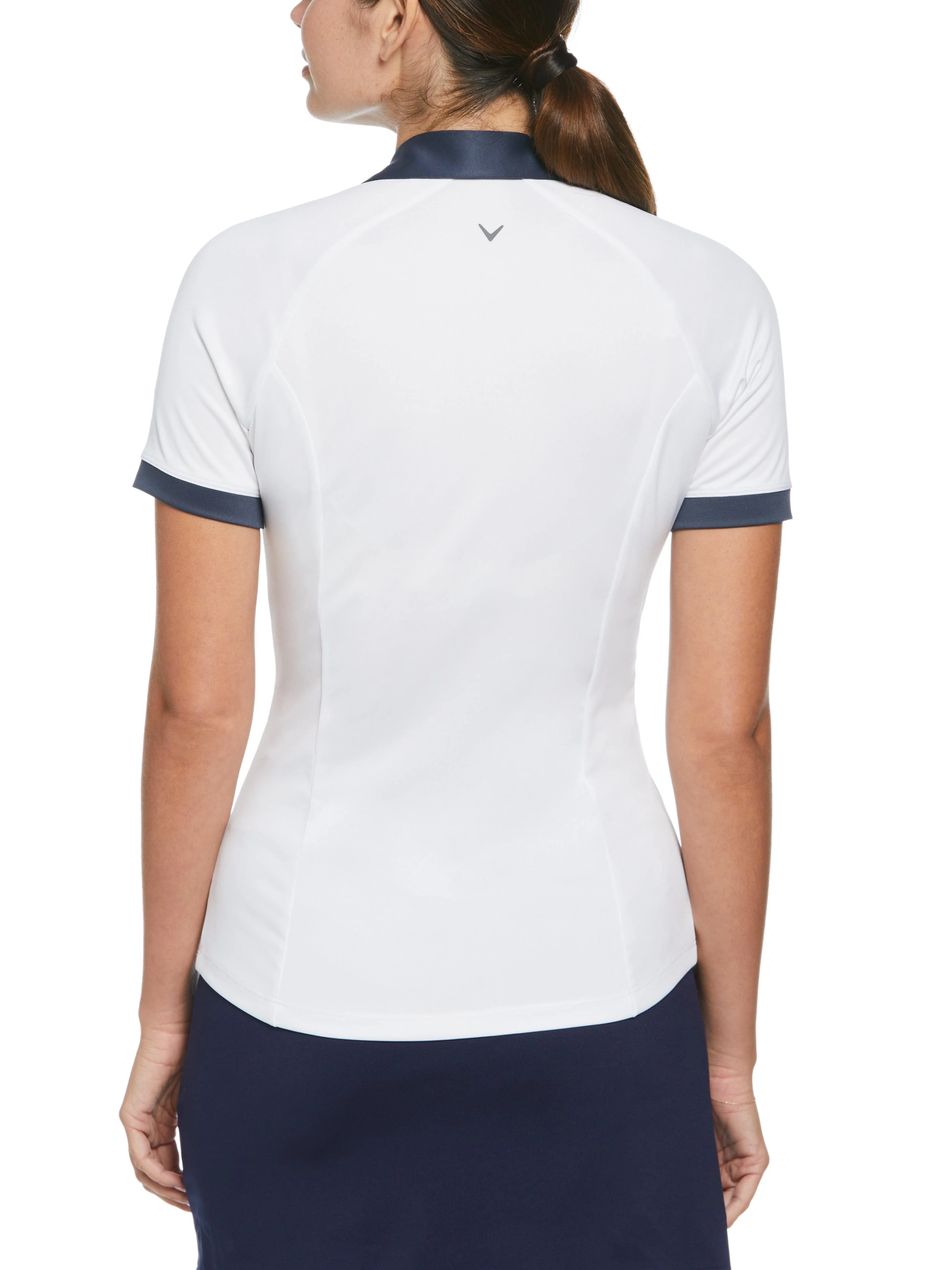 Womens Color Block V-Placket Golf Polo