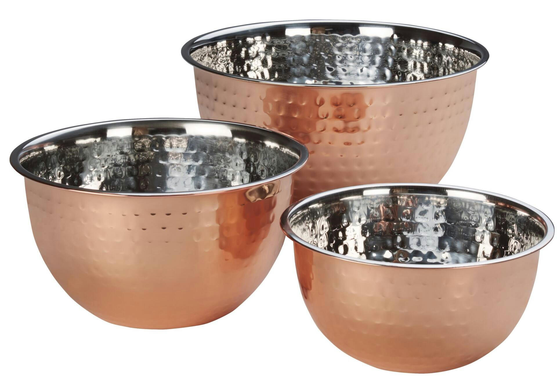 MASTER Chef Copper Plated Mixing Bowls, Assorted Sizes, 3-pk