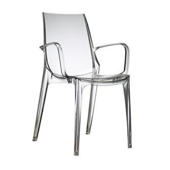 Krzesło Vanity Arm transparentne z tworzywa