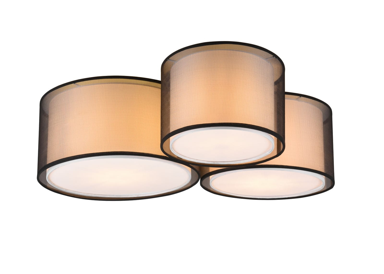 Plafonczarno-biały okrągły 65cm BURTON 3xE27x40W IP20 Trio