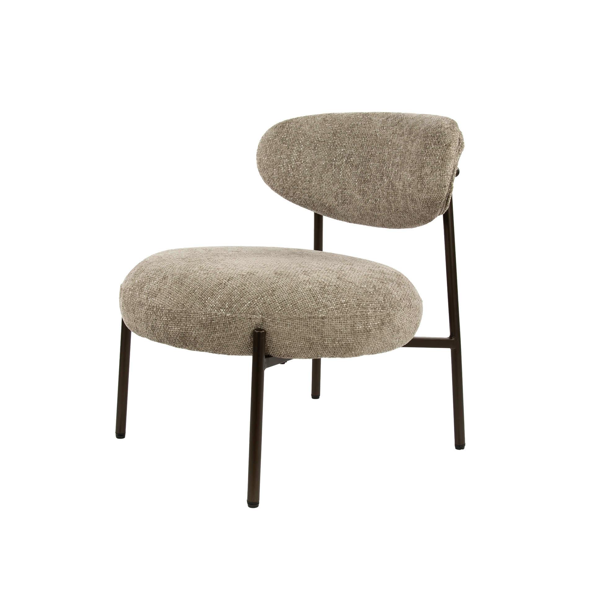 Fauteuil de salon confortable – tissu chenille sable CREEK