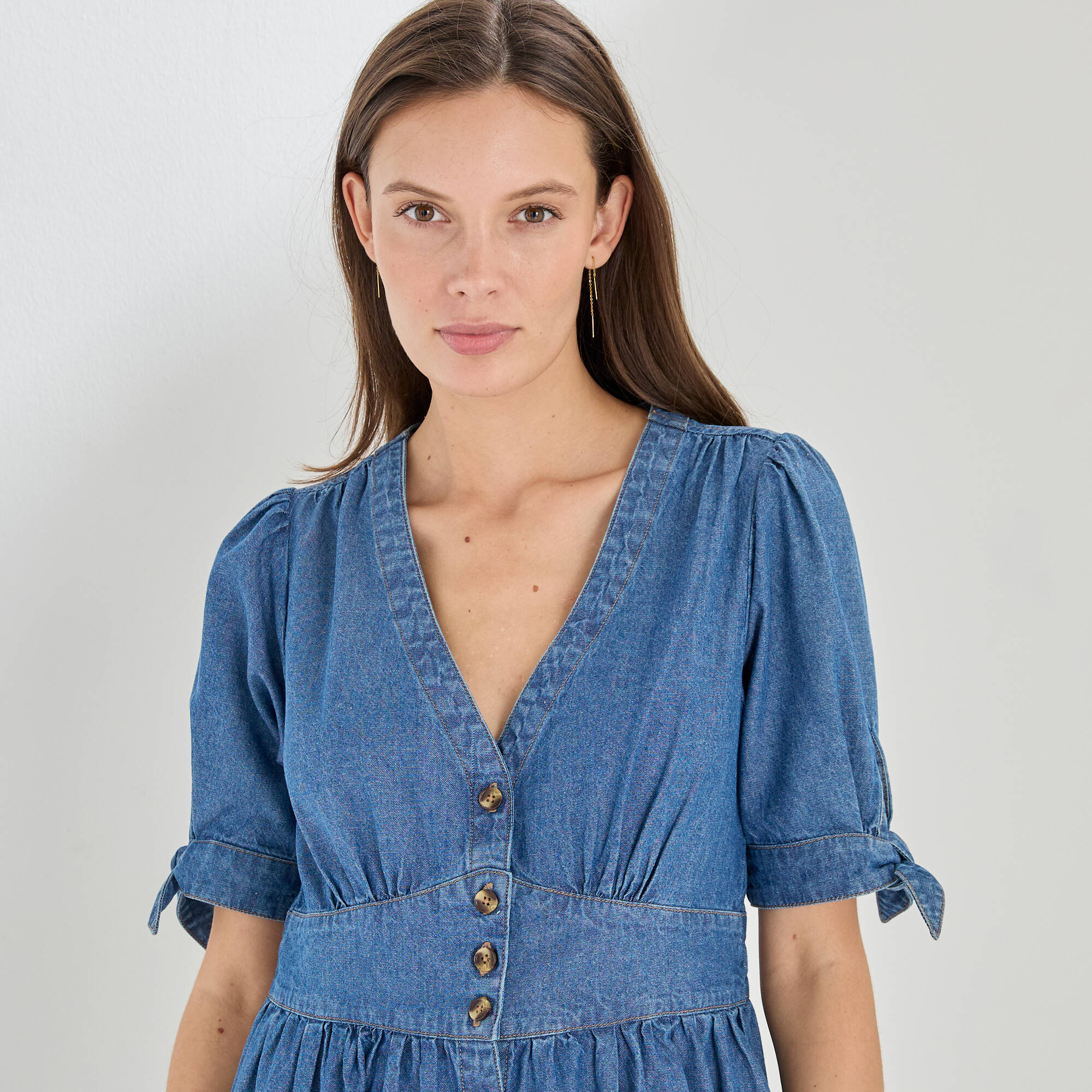 Robe longue en denim, évasée