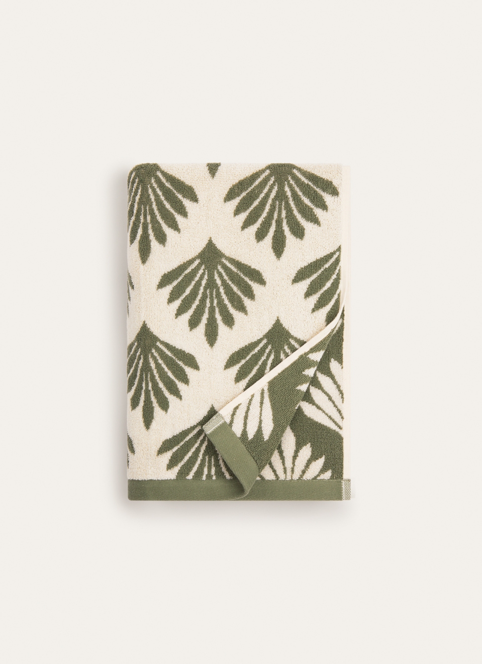 SERVIETTE DE TOILETTE à MOTIF ETHNIQUE BICOLORE vert