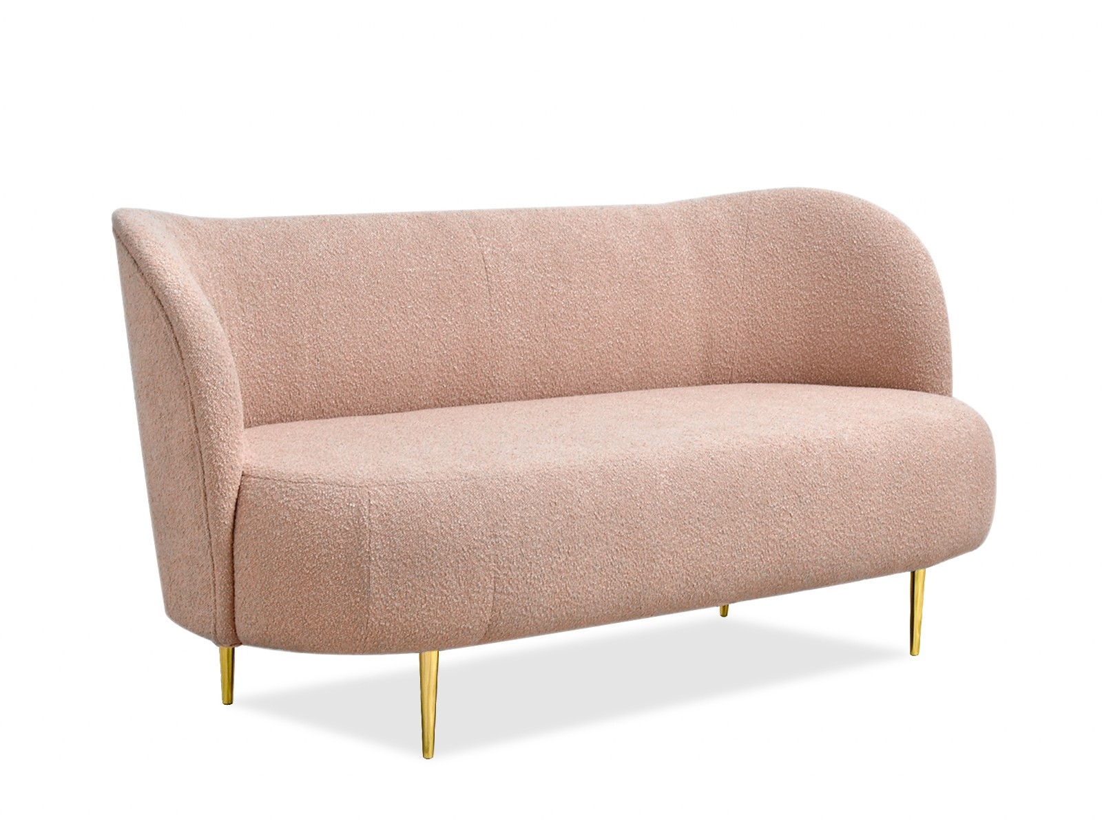 Sofa Corina-3 Pudrowy Tkanina, Podstawa Złoty