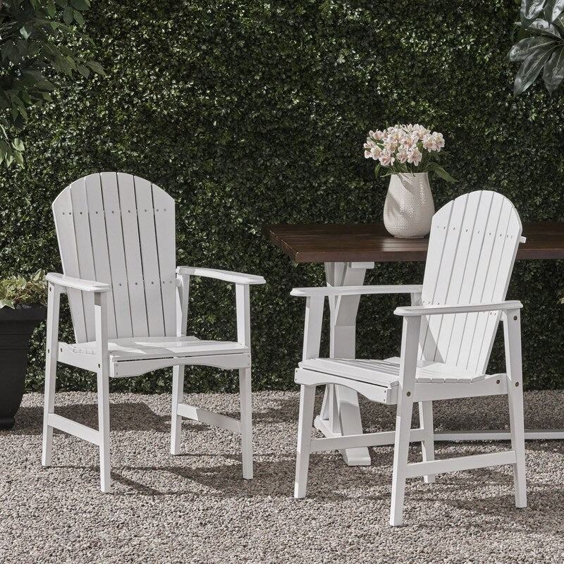 Outdoor Weather Resistant Acacia Wood Adirondack Dining Chairs