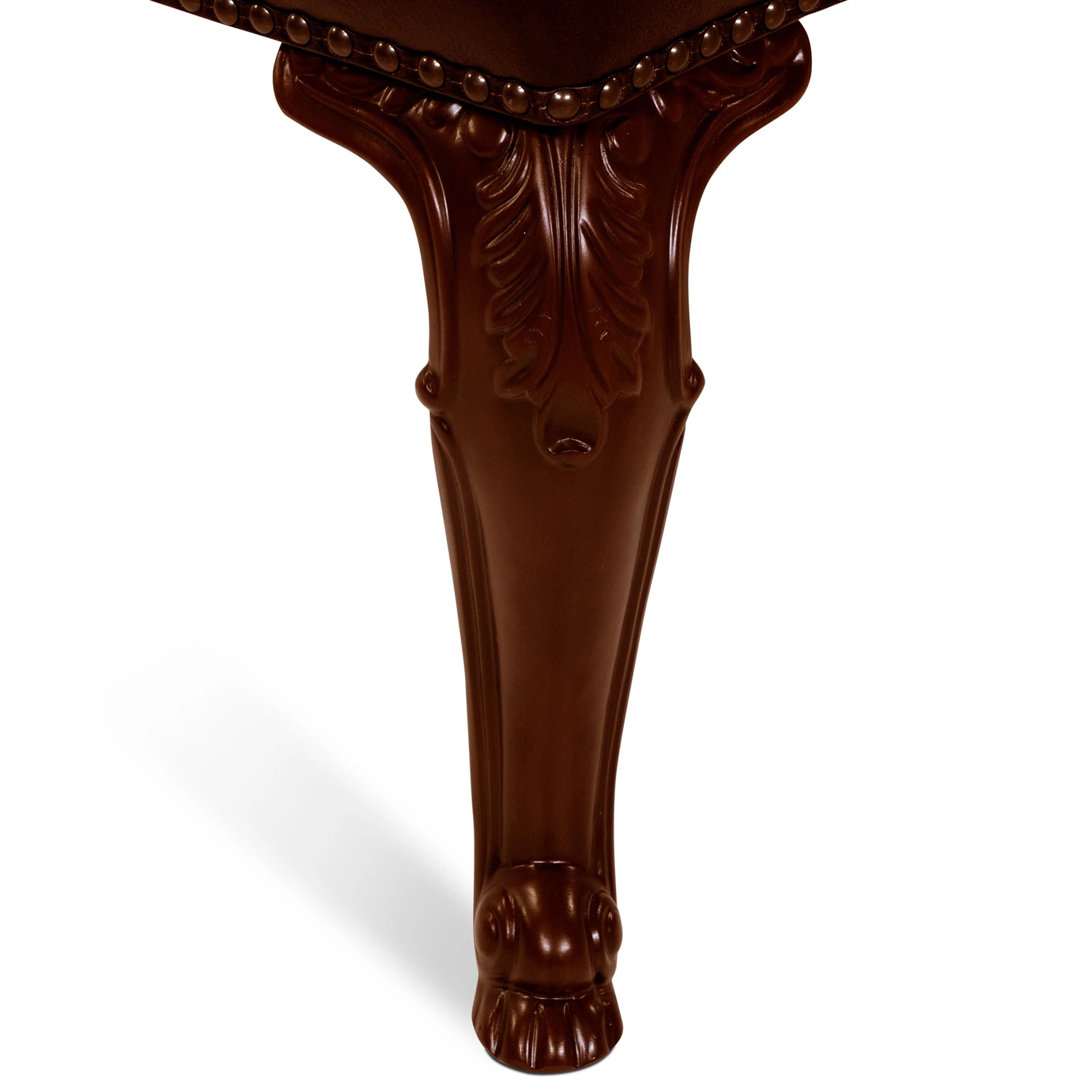 Furniture of America Kova Traditional Cherry Tufted Leather Dining Chairs (Set of 2)