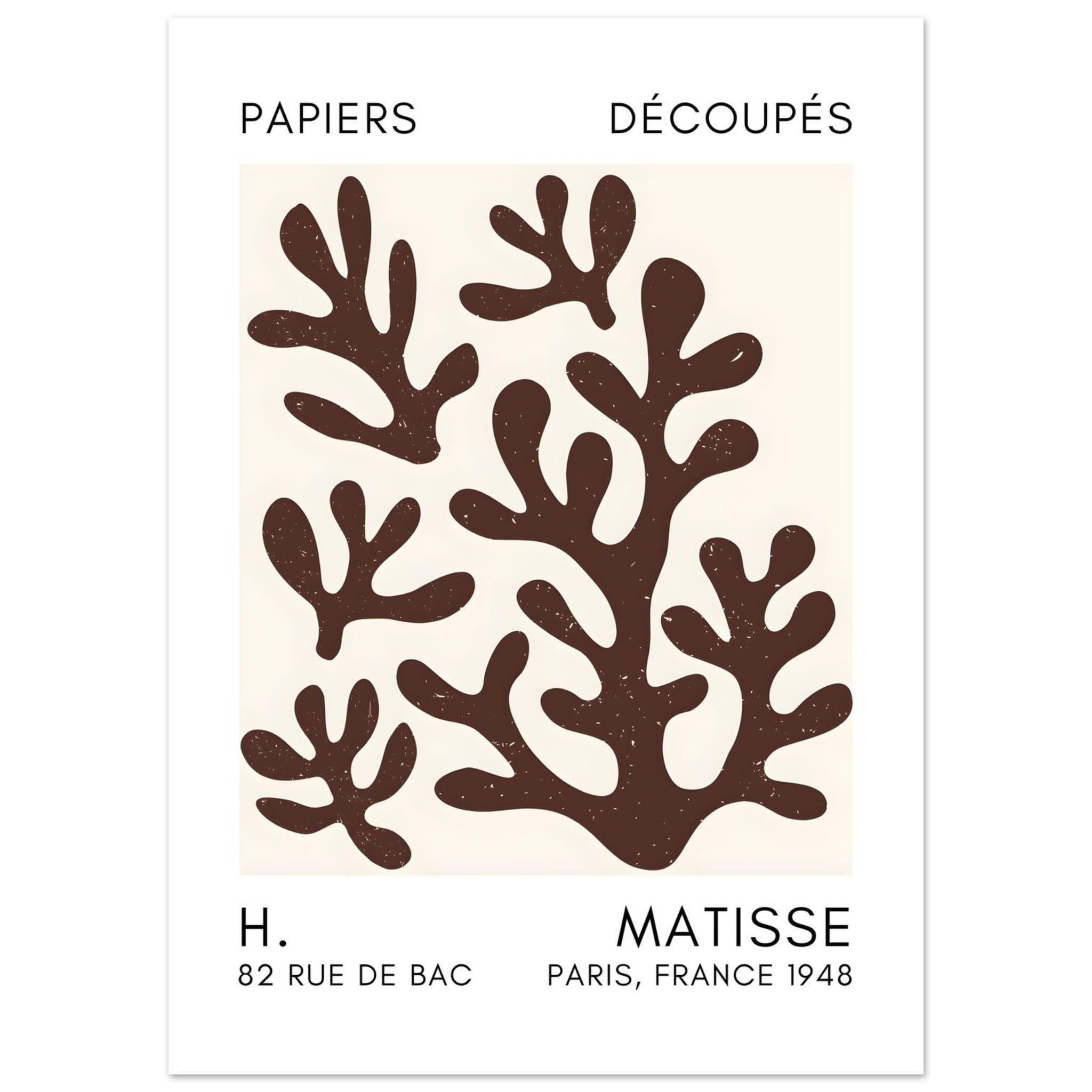 Artfulprints Poster Matisse – Coral shadows brown  - 70x100 cm - Bruin