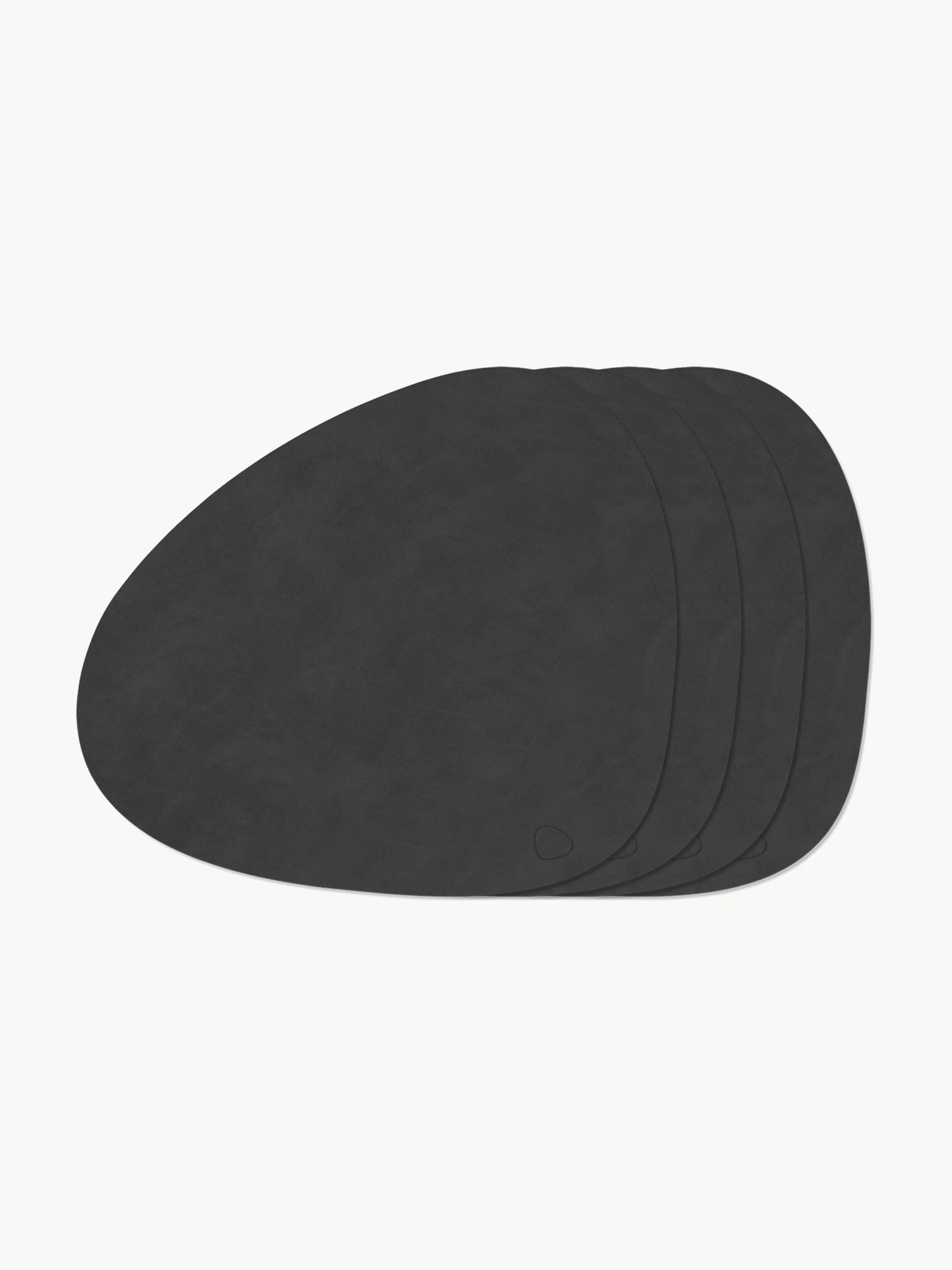 Asymmetrische Leder-Tischsets Curve, 4er-Set