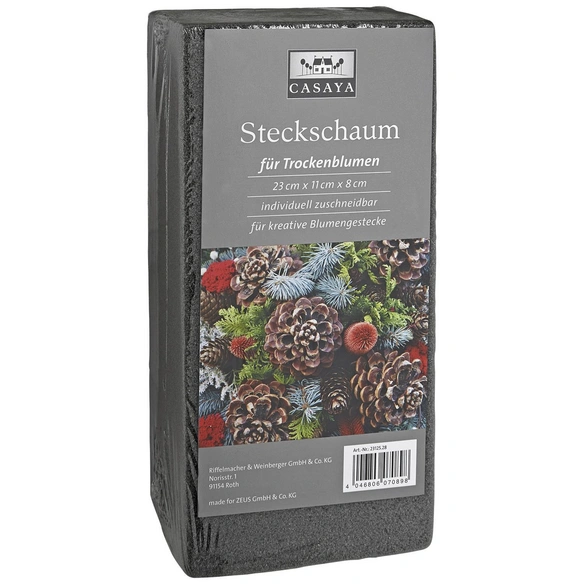 Steckschaum, Format 23 x 11 x 8 cm, Zuschneidbar, für Trockenblumen