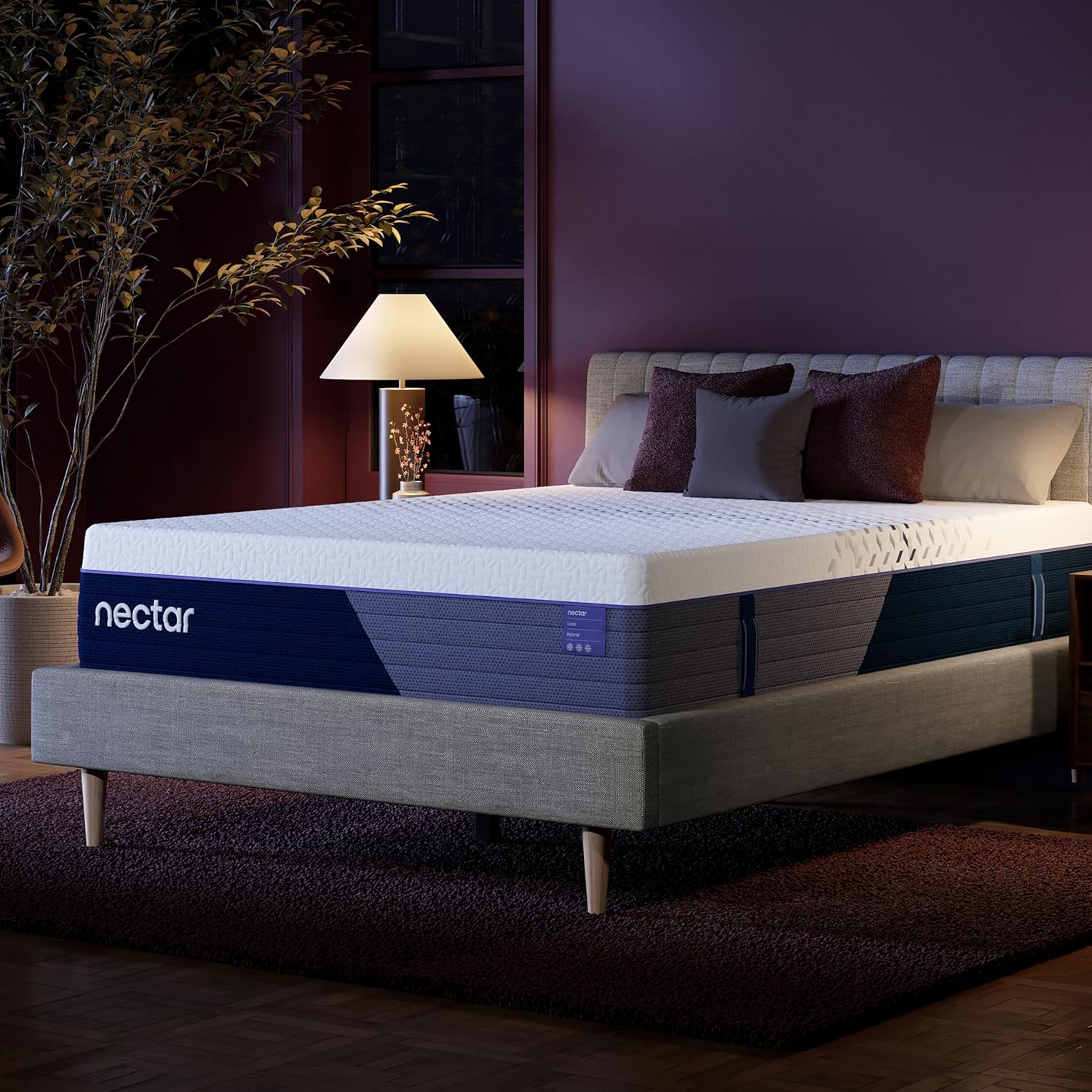 Nectar Luxe Hybrid 14” Queen Mattress - Medium Firm - Memory Foam & Innerspring Coils - Cooling Fibers - Back Pain Relief - Mattress in a Box - 365-Night Trial & Forever Warranty