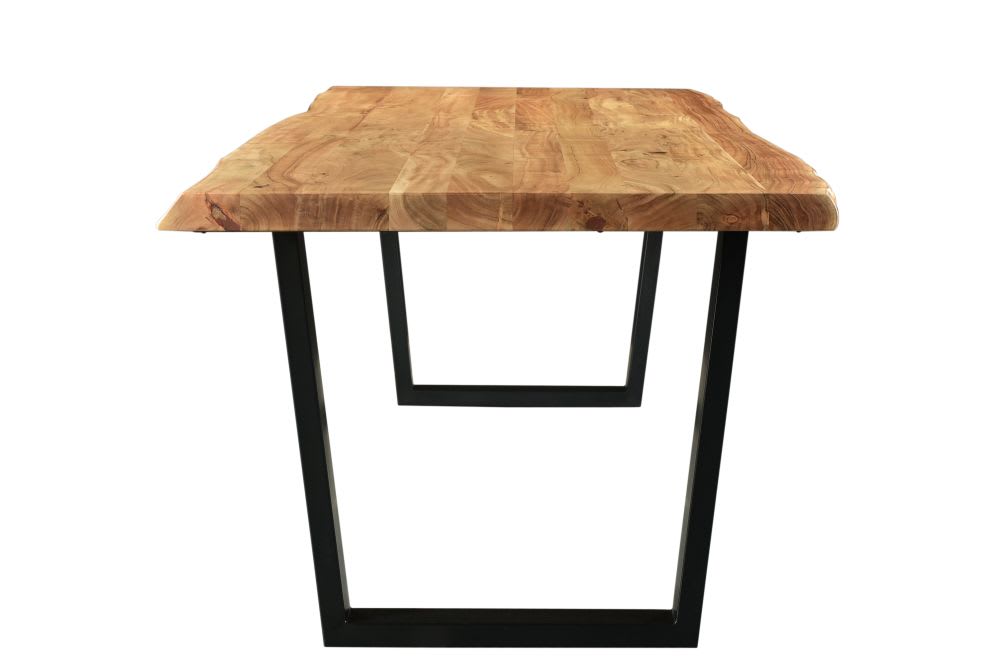 Hisa - Table à manger 8/10 personnes en acacia et métal L240