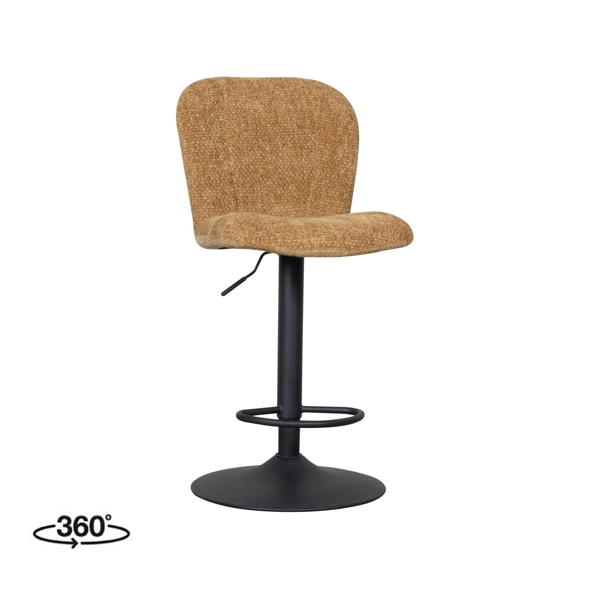 LABEL51 Barkruk Vino - Geel Stof - Zithoogte 64–84cm - Set van 2
