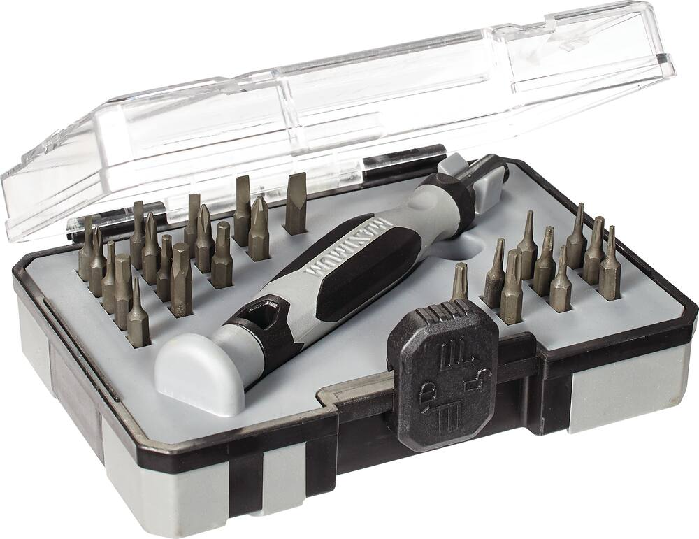 Maximum 25-pc Precision Screwdriver Set with S2 Black Oxide Bits and Plastic Case