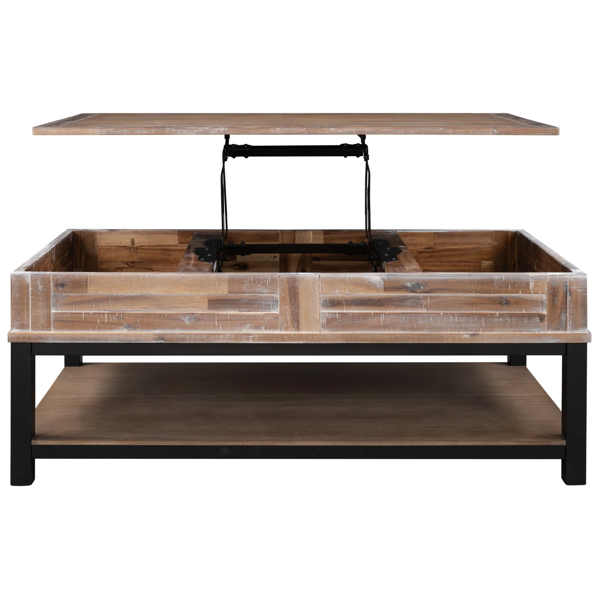 Lift Top Coffee Table with Inner Storage Space and Shelf