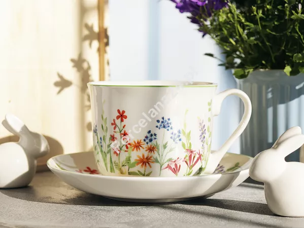 Filiżanka jumbo ze spodkiem 0,45 L Altom Design - Przebudzenie Natury 07.PN.1305