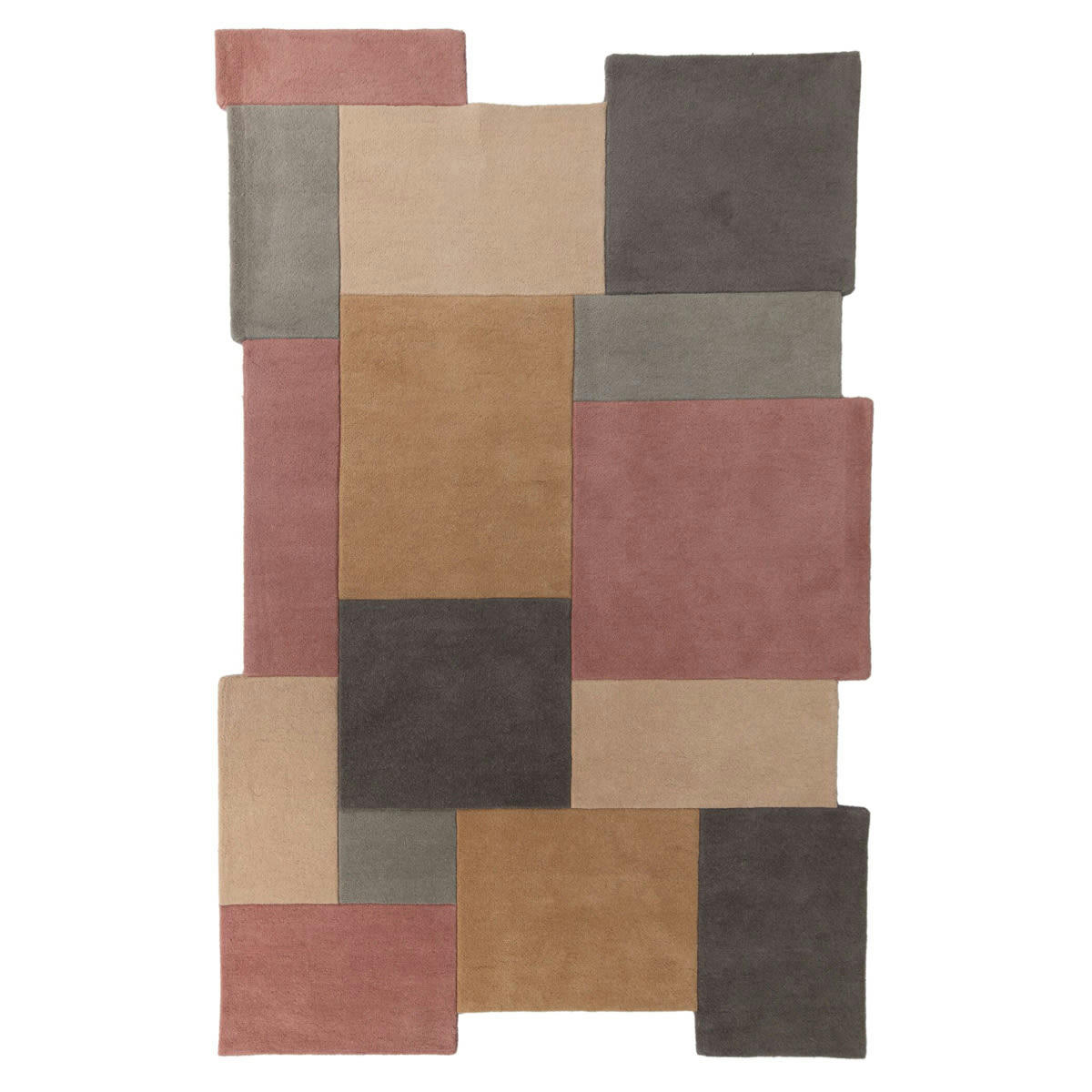 FR DESIGN - Tapis déstructuré en laine pastel 120 x 180
