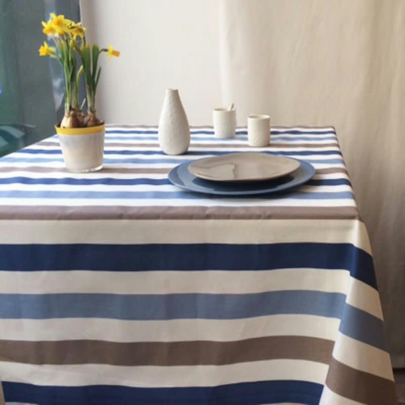 RAYURE - Nappe enduite rectangle 160 x 300 cm bleue