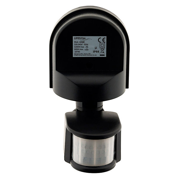 Détecteur mouvement IP44 noir Zenitech