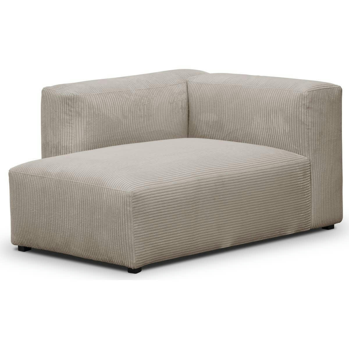 MODULO NEW - Méridienne d'angle à gauche modulable en velours côtelé taupe