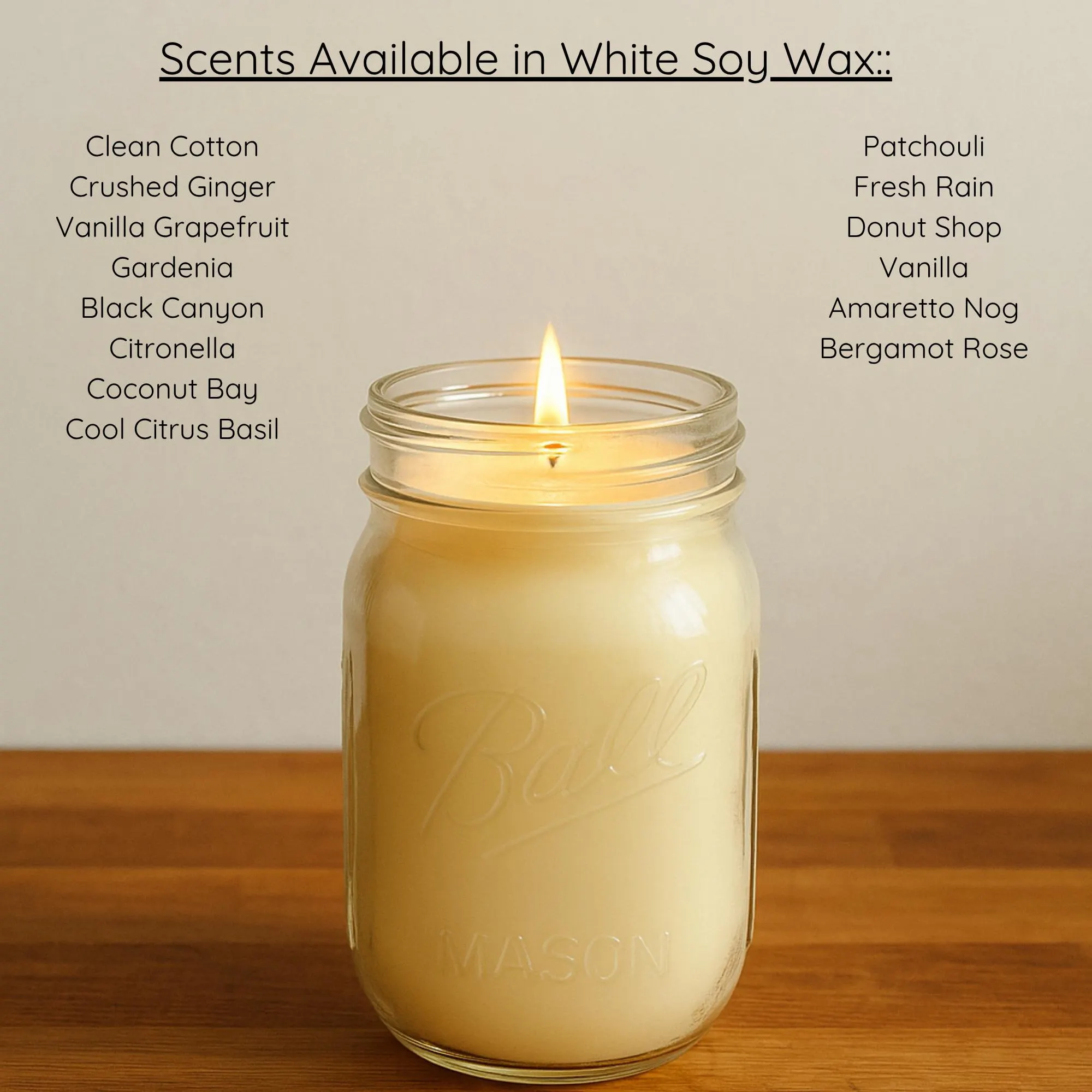 Soy Candle in 16 oz. Mason Jar - Choose from 40+ Scents - Clean Burn, Long-Lasting Scented Candle Gift